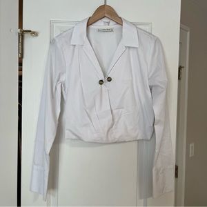 abercrombie cropped collared top